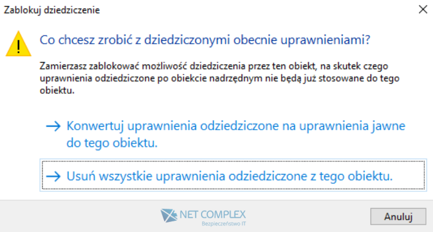 usuwanie uprawnień