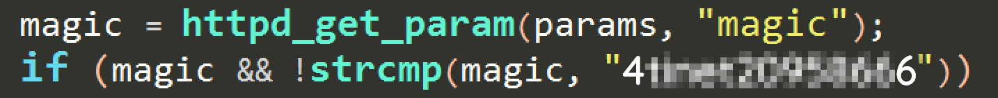 Parametr magic umożliwia pominięcie autoryzacji i dostep do haseł użytkowników Fortigate