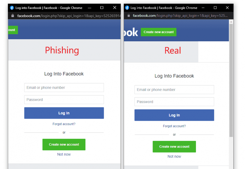 atak BitB na podstawie okna SSO Facebook